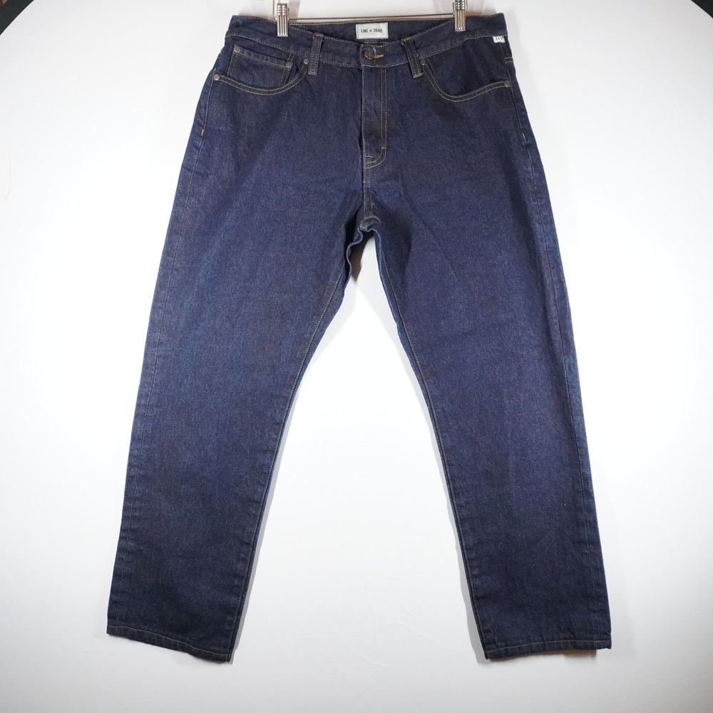 Line of Trade Raw Denim Jeans Men 34x29 Indigo Blue Straight Leg Workwear Rugged